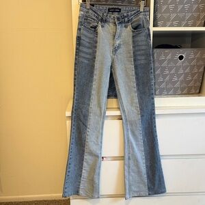 Almost Famous Two-Tone Flare Jeans
